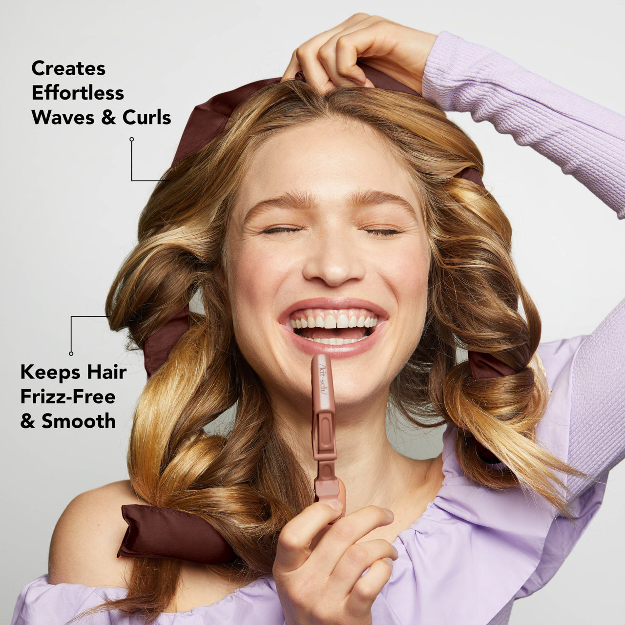 Alternative view of Chocolate XL Satin Heatless Curling Set