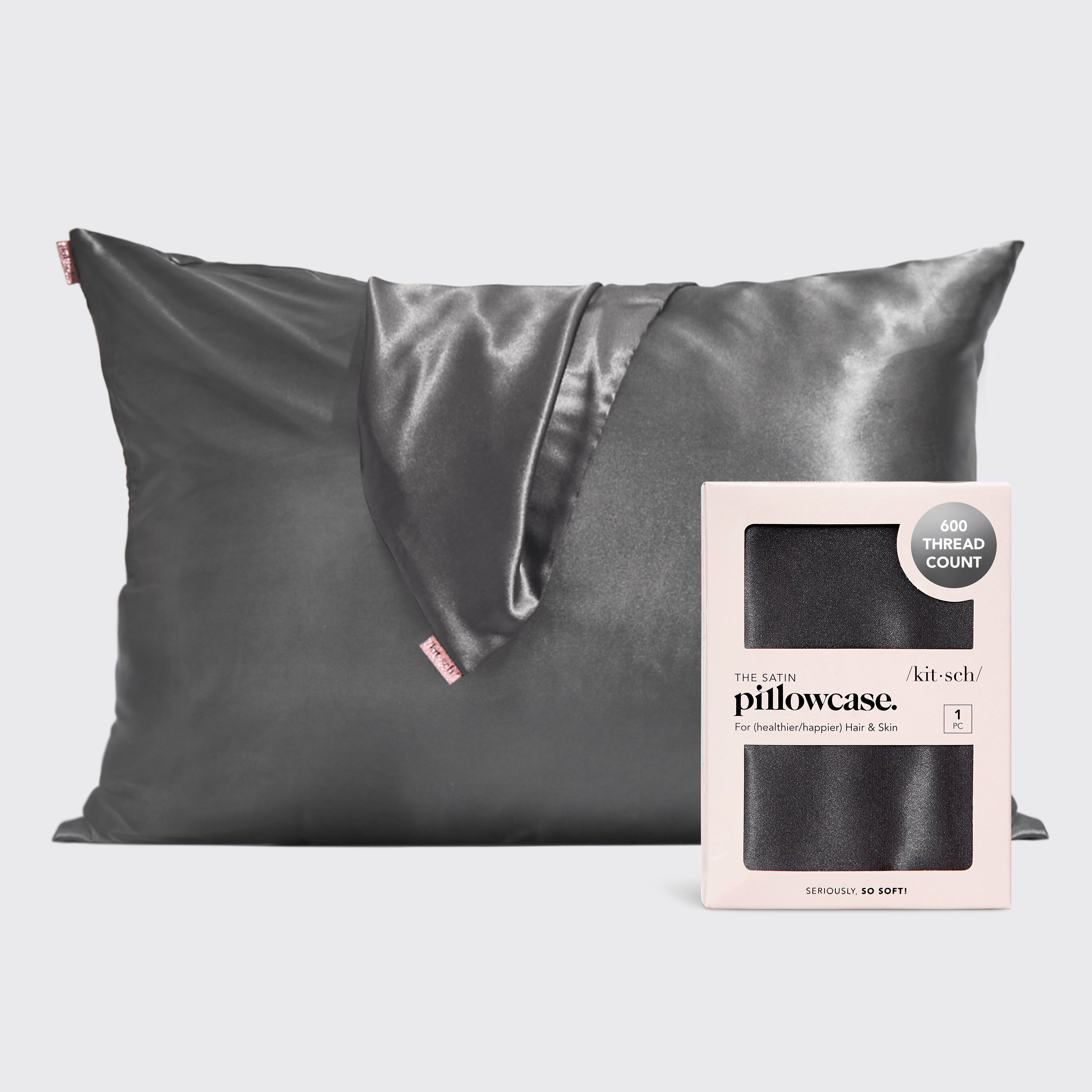 Satin Pillowcase in Charcoal