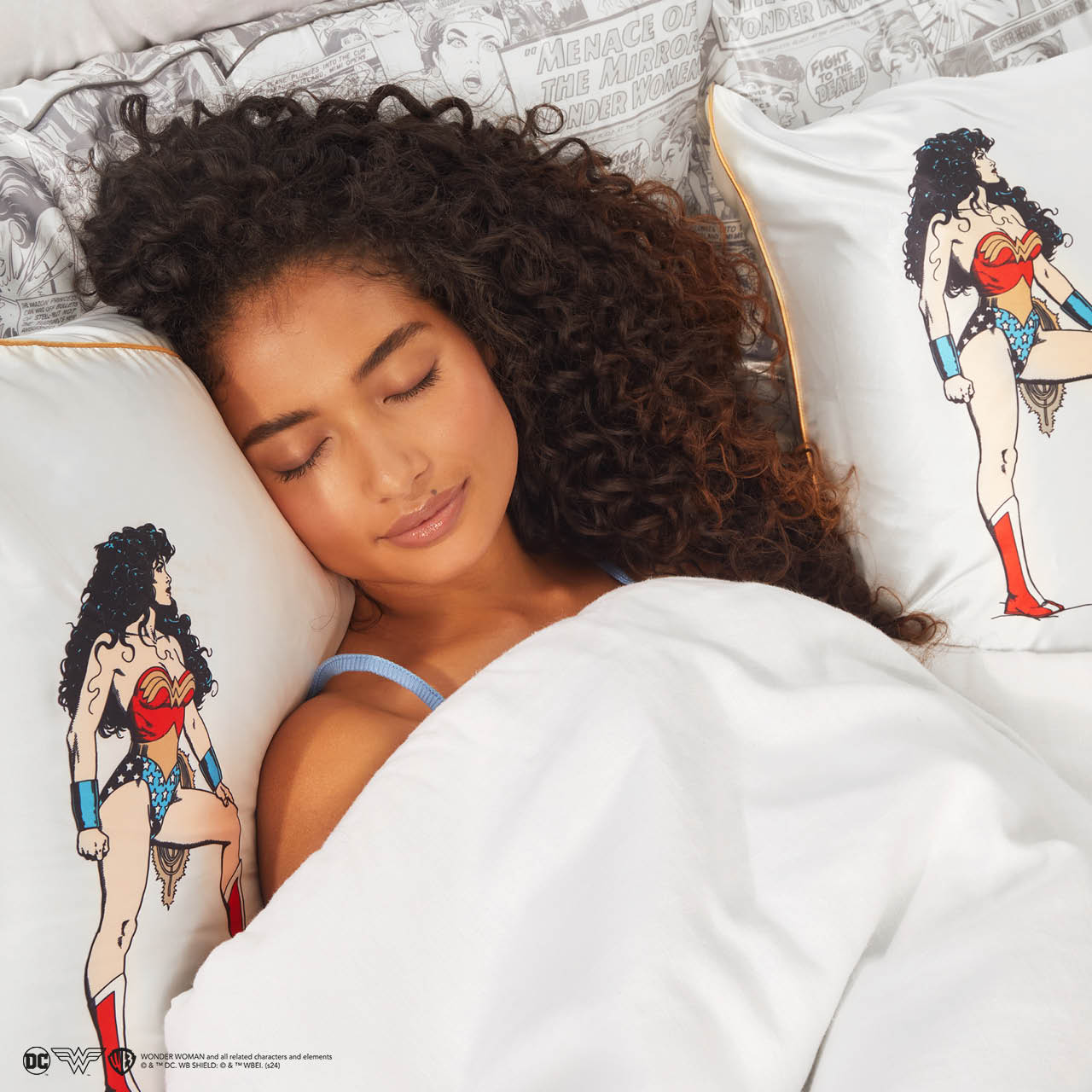 Alternative view of Kitsch x Wonder Woman Satin Pillowcase in Believe in Wonder
