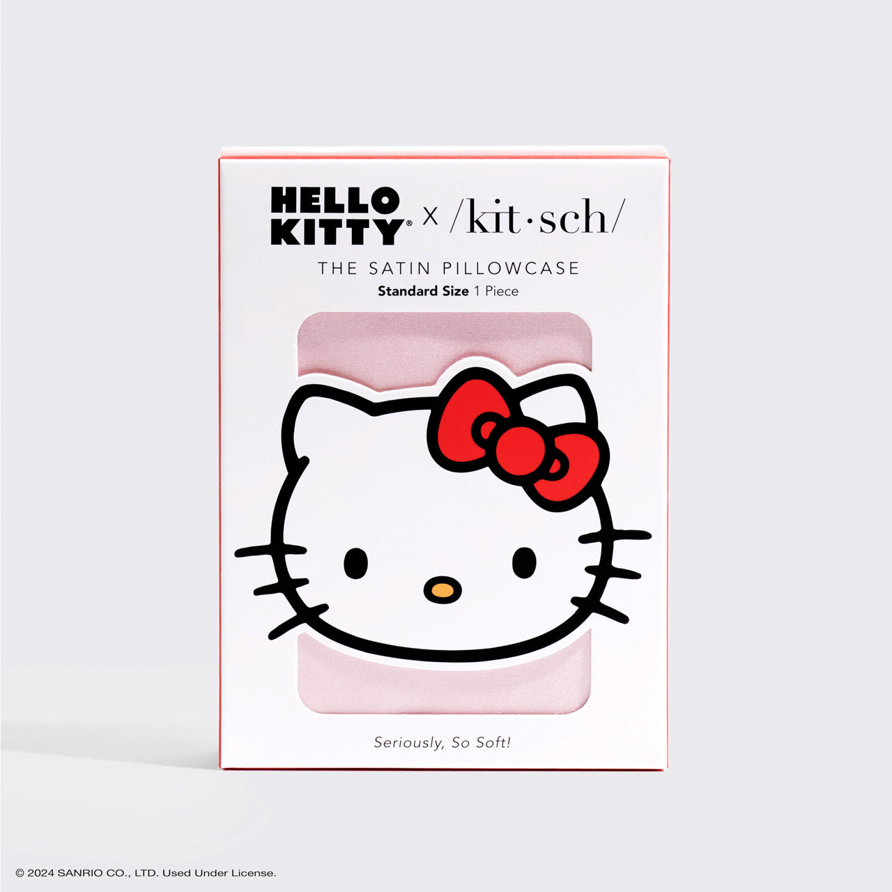 Kitsch x Hello Kitty Satin Pillowcase in Pink Hello Kitty Face - Image 3