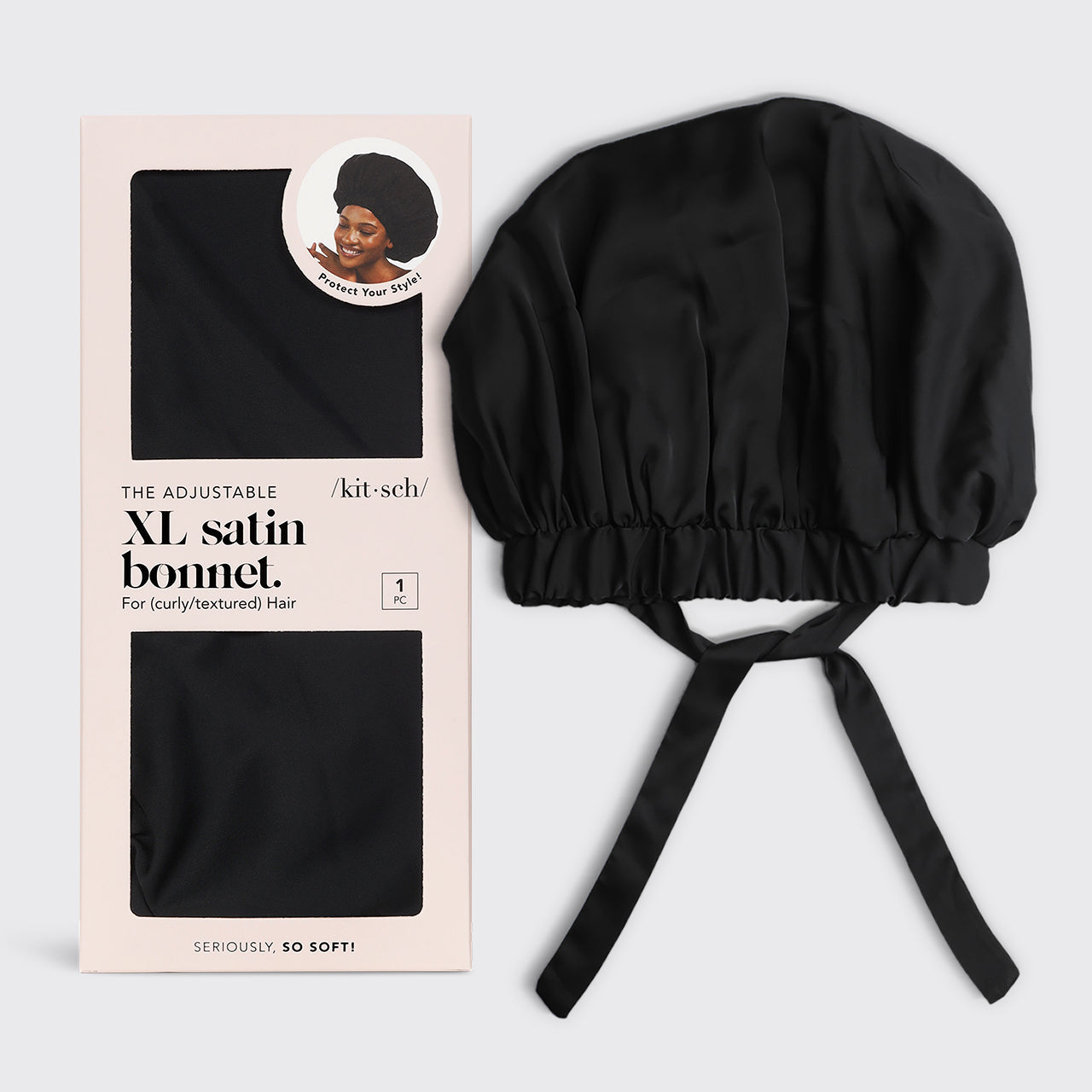 Black Satin Bonnet - XL
