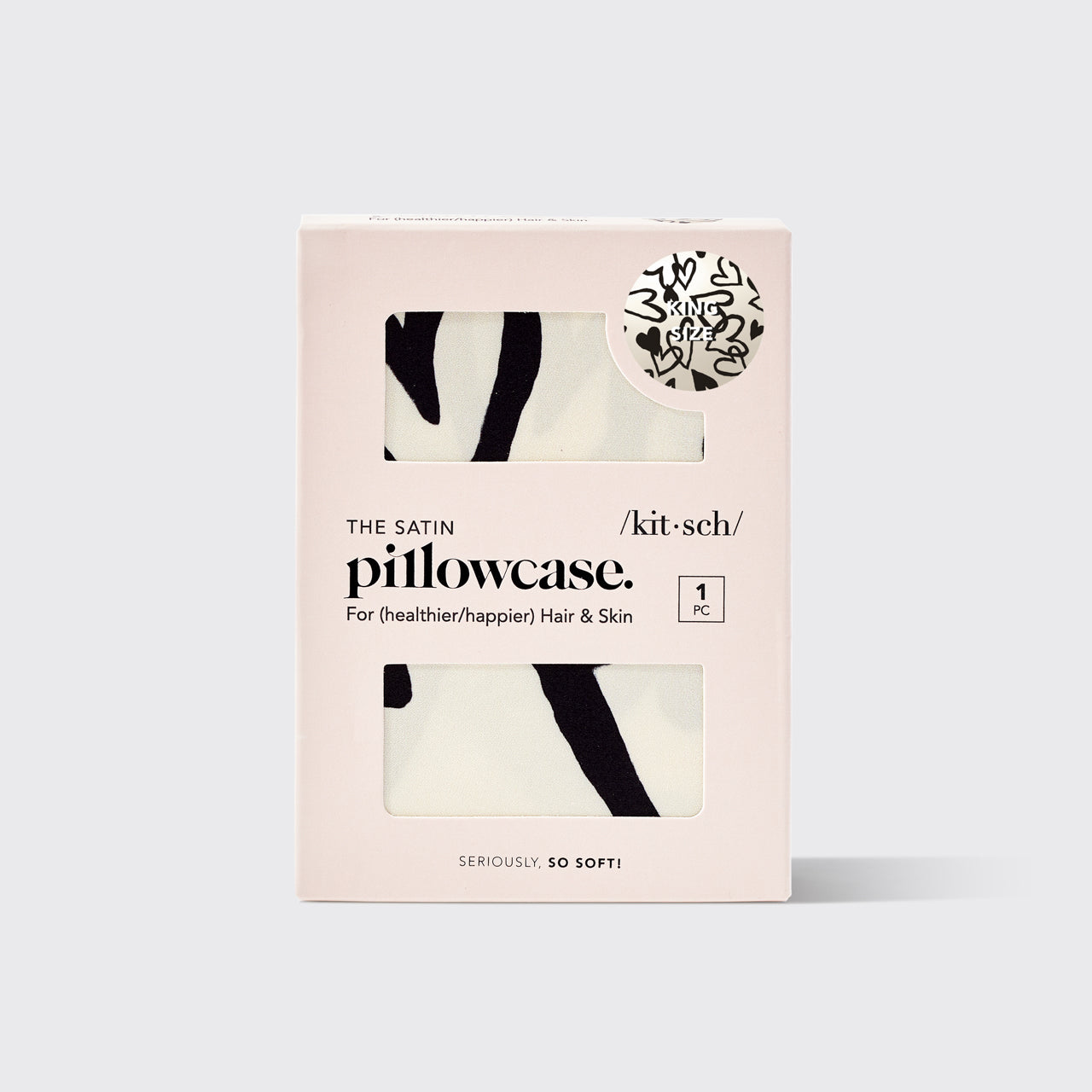 Satin Pillowcase in Heart Print - King - Image 5