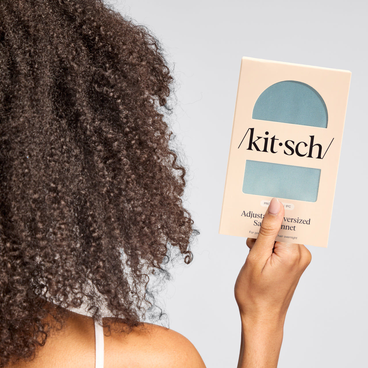 Haze Blue Oversized Satin Bonnet - Image 4