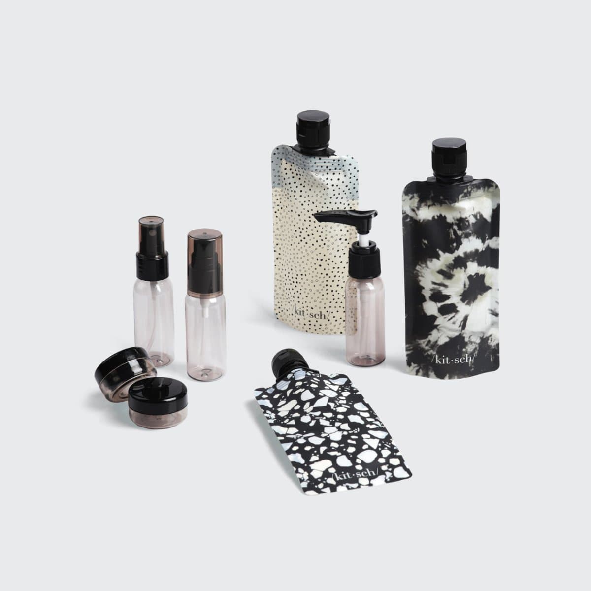 Black & Ivory Travel Bottles for Toiletries 11pc Set - Image 4